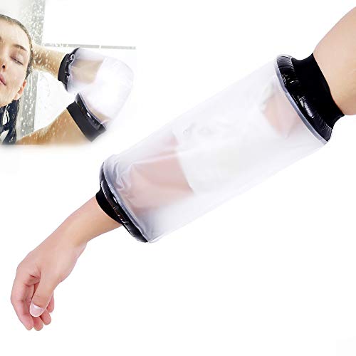 Protège plâtre, 100% étanche pour à l’eau bain/douche Couverture protectrice transparente d'adulte pour la Coude bras avec l'approbation de CE et de FDA
