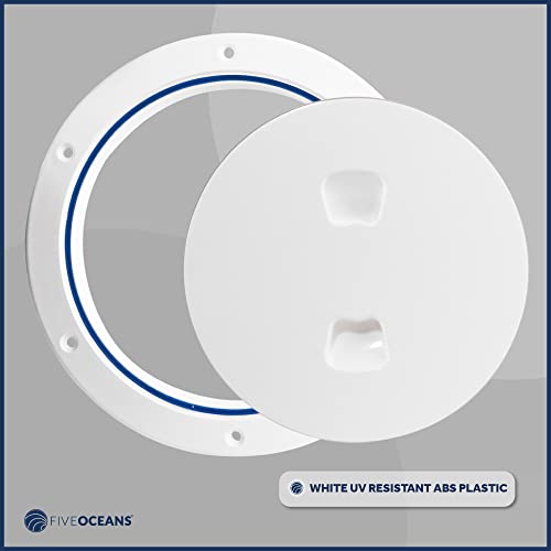 Five Oceans 4" Boat Hatch, Marine Access Hatch, Round Inspection Deck Plate Hatch With Detachable Cover, Uv Resistant Abs White Plastic, For Pontoon, Fishing Boat, Bass Boat, Yacht, Sailboat - Fo4473 #TOP4