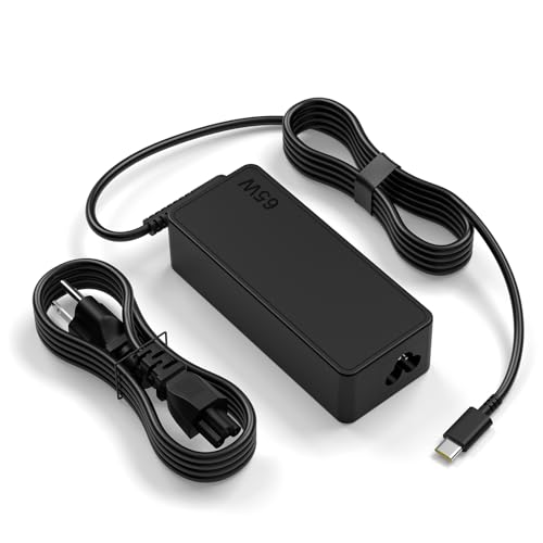 Ruilezyo 65W USB C Laptop Charger Compatible with Lenovo Thinkpad X1 Carbon T14 T480 T16 T490 E16 Laptop Power Supply Cord