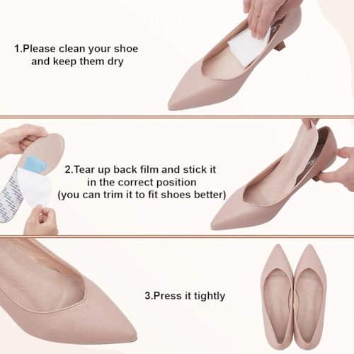 3 pares de plantillas de cuero autoadhesivas para tacones altos mujer miniatura 3