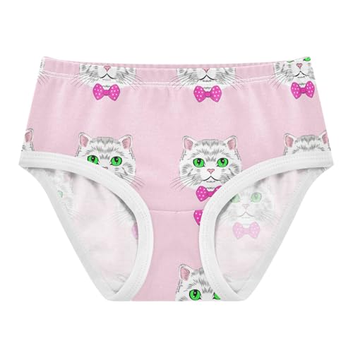 Joisal Cute Cats Light Pink Cartoon Toddler Girls Underwear 2t Cotton Panties for Girl Bright Kids Briefs Undies
