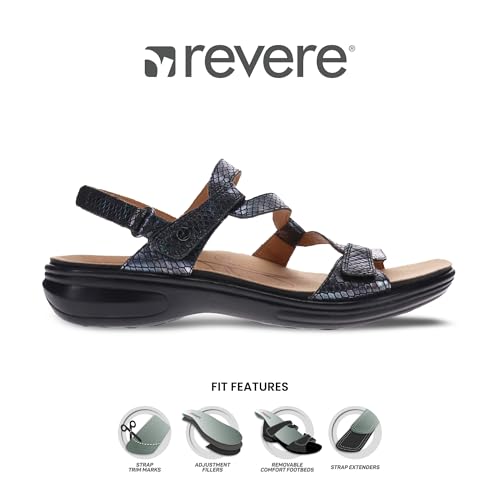 Image of Revere Shoes Emerald Back Strap Sandal for Women - Leather Sandals with Adjustable Straps - Lightweight Arch Support - Comfort Walking Sandals