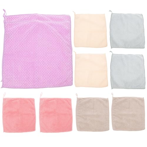 YARNOW Toallas de Mano Colgantes de Terciopelo Coral 10 Piezas Multicolor, Absorción Rápida, Tamaño Mediano, Ideales para Cocina, Baño y Guardería Color Aleatorio