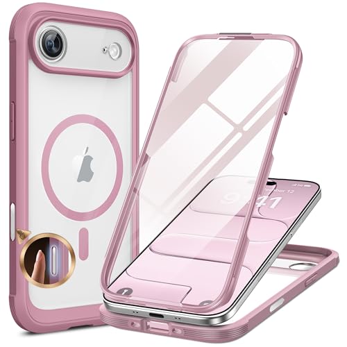 Image of Miracase Magnetic for iPhone Air Case 6.5 inch [Compatible with MagSafe] Full-Body Phone Case with Built-in Glass Screen Protector & Camera Control,Drop Proof iPhone 17 Air Case Cover, Lilac
