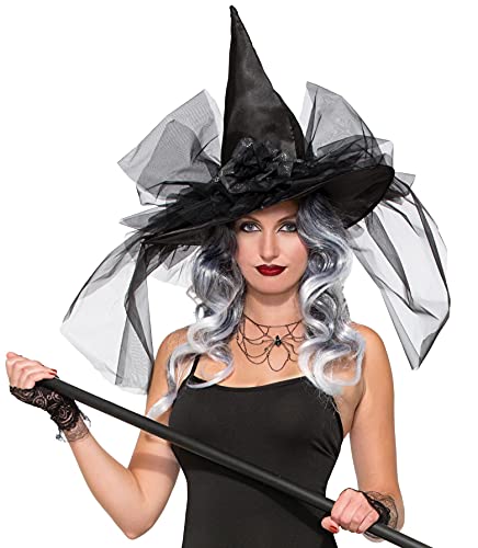 Forum Novelties womens Deluxe Witch Hat Costume Headwear, Black, Adult US