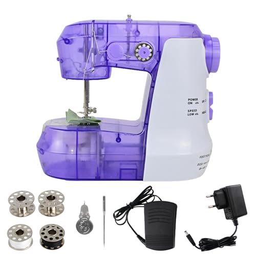 Letcart Mini máquina de coser con doble velocidad, compacta para principiantes con pedal, portátil, fácil de usar, ideal para reparaciones rápidas de ropa y tejidos