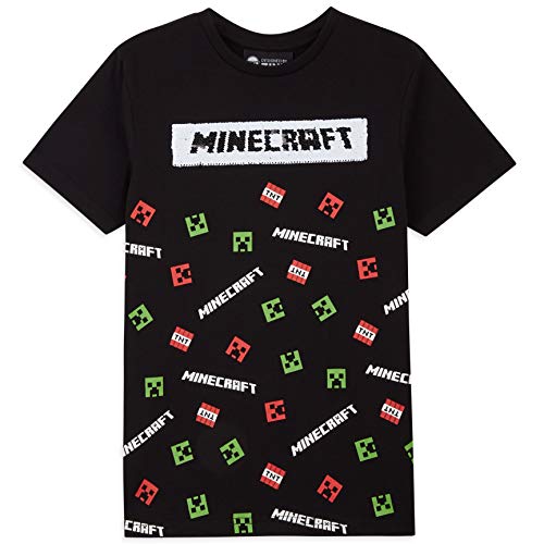 Minecraft Camiseta Niño, Ropa Niño Algodon 100%, Camisetas con Creeper, Regalos para Niños y...