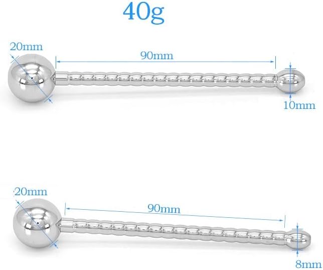 Short Stainless Steel Urethral Sounds Metal Penis Plug with Multi Beads Dilator Masturbation Rod Stimulation for Men Urethral Plug Exercise Expanding Massage(8mm)