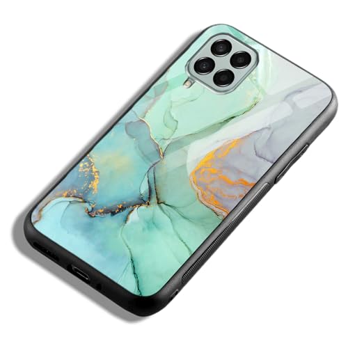 Image of COLORflow Back Cover Compatible with Samsung Galaxy M12 / A12 / F12 | Green Marble | Shockproof TPU Bumper Cover with Camera Protection Back Cover