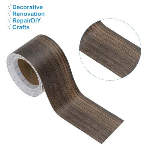 Image of PATIKIL Wood Grain Repair Tape 2in x33ft, Self Adhesive Realistic Textured Repair Tape Patch for Floor Door Table Cabinets Desk, Walnut