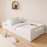 Cama P/Crianças Solteiro Montessoriana Encanto 100% Mdf P/Colchão 188x88 Cm -Branco