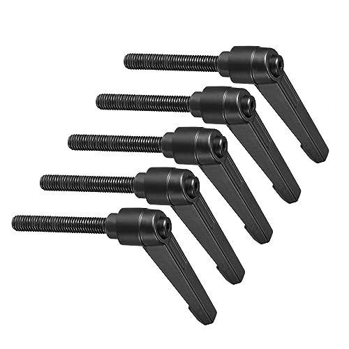 Image of Clamping Lever Handles, M8 x 60mm Male Thread, Adjustable Quick Release Locking Rotating Bolt Knobs Black - (Applications: for Lathe Machinery), 5-Pieces