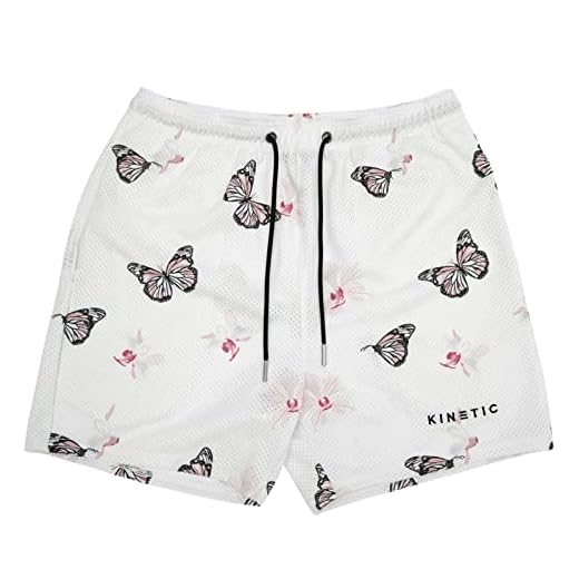 BIIEYAA Casual Shorts Mesh Print Shorts Sports Hiking Shorts Quick Drying Exercise Shorts Gym Running Shorts (Small,6)