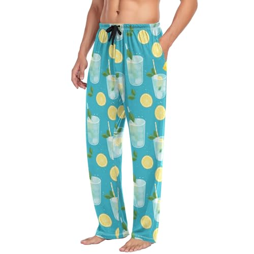 SUABO Pajama Pants for Men, Iced Sprite Lounge Pants, Elastic Waistband Men's Separate Bottoms2