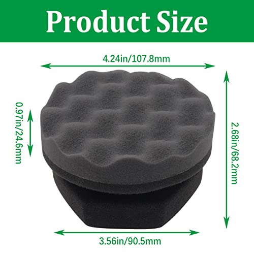 Image of Tire Dressing Applicator 3 Pack Tire Shine Applicator Pad Durable & Reusable Hex-Grip Tire Dressing Applicator Pad for No Slip No Mess & Easy Use Black O-019-BK-3pcs