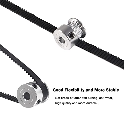 Almocn GT2 Timing Belt 110Mm 158Mm 200Mm 300Mm 400Mm 610Mm Closed Loop Timing Belt Width 6Mm + 2Pcs Gt2 Timing Belt Pulley 20 Teeth 5 Bore thumb #3