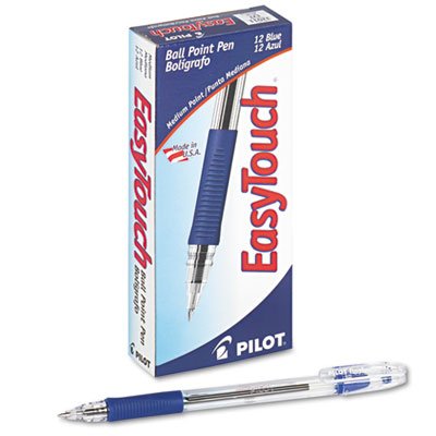 EasyTouch Ball Point Stick Pen Blue Ink 1mm Dozen Total 72 DZ Sold as 1 Carton