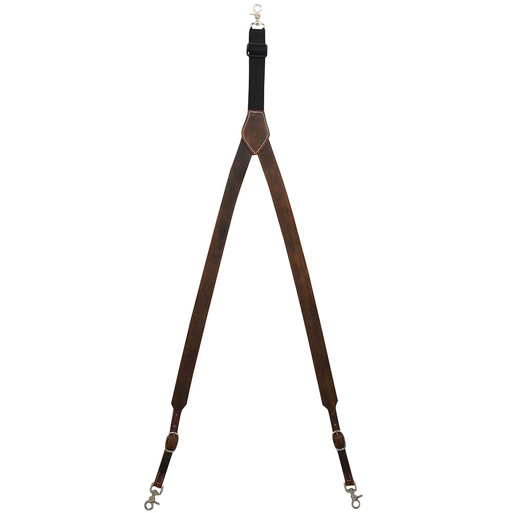 3D Brown Leather Suspenders