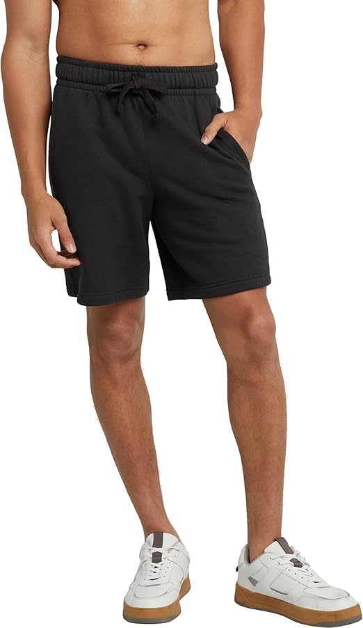 Zip Pocket Regular Fit Shorts for Men | Cotton French Terry Fabric |-image-24