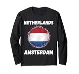 Amsterdam Países Bajos Vintage Deporte Bandera Holandesa Souvenirs Manga Larga