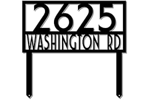 Rectangle Metal Address Sign with Stakes