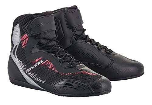Alpinestars Stella Faster-3 Rideknit Riding Shoe (Black/Silver/Diva Pink, Numeric_7_Point_5)