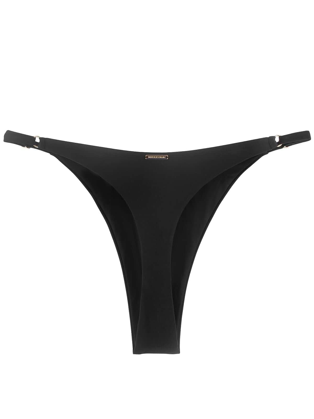 RELLECIGA Women's Thong Bikini Bottom Adjustable Side Buttons,T Back,Low Rise,High Leg,Full Lining,Minimal Coverage Bathing Suit Bottoms