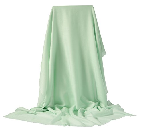 Prettystern Pashmina Mujer Bufanda Grande de Lana y Cachemir Suave, Ligera y Elegante – Colores Pastel – Ideal para Primavera y Verano verde claro