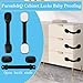 Fursafe&Q Cabinet Locks Baby Proofing, Child Safety Strap Locks Adhesive Black - Child Proof Fridge Lock Drawer Door Toilet Latches No Drill Multi-Purpose for Furniture Kitchen Lock