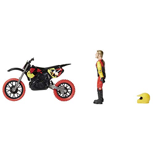 Mxs Motocross Bike Toys Moto Extreme Sports, Bike & Rider With Sfx Sounds By Jakks Pacific Action Figure Playsets - #72 Red & Yellow Rider, For Kids Ages 5+, Model:405042 #TOP4