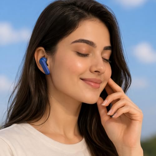 Image of Lynacz Original Wireless Earbuds Compatible with OnePlus, 11 Pro / 11R / Nord 3, Long Playback, Lightweight Design Blue (BUDS-2R)