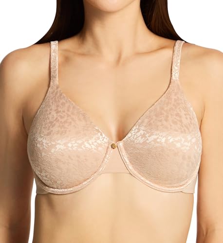 Le Mystere Women's Seamless Safari Smoother Bra, Silken Full-Coverage Bra with Signature Animal Lace