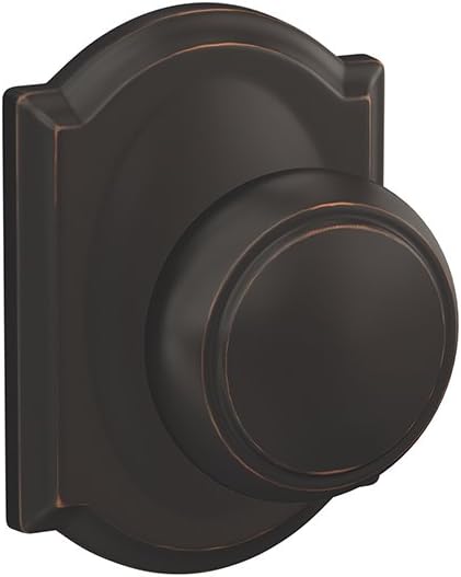 Schlage Custom FC21 AND 716 CAM Andover Knob with Camelot Trim Hall-Closet and Bed-Bath Lock, Aged Bronze