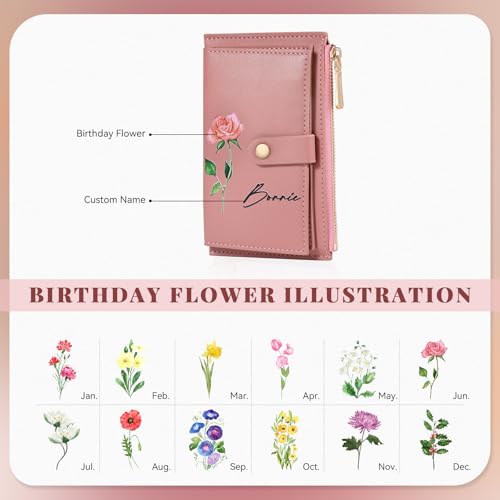 Personalized Wallet for Women Custom Photo Name Leather Wallet Gifts for Mom Grandma4