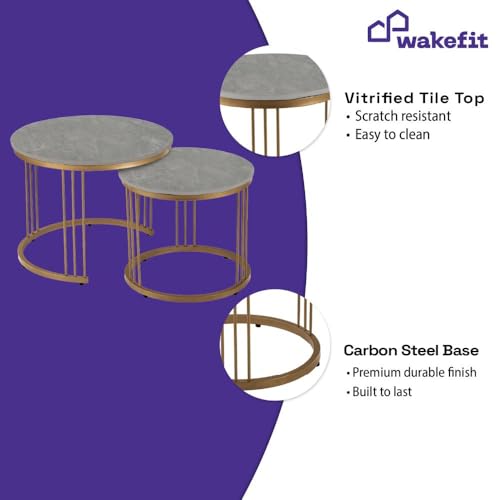Image of Wakefit Center Table | 1 Yr Warranty | Coffee Table for Living Room Wooden, Tea Table for Living Room Wooden, Sofa Table, Free Installation from Brand, Modern Multi-Functional & Wobble-Free(Frappe)