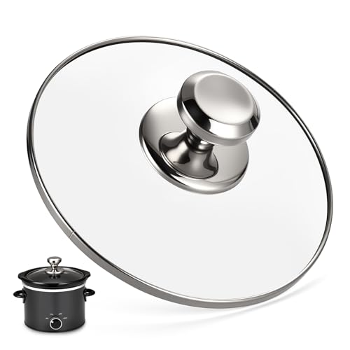 Glass Lid 2 Quart Replacement for Crockpot Manual 2-Quart Slow Cooker SCR200-B 2qt Slow Cooker Lid Replacement Clear Cooker Lid Replacement Part