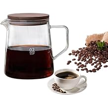 Small Glass Carafe, 16.9oz Glass Coffee Server for Drip Coffee Maker Manual Pour over Carafe Tea Steeper Pot with Lid, Clear
