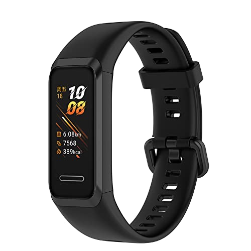 Kobmand Bracelet en silicone Compatible avec Huawei Band 4/Honor Band 5i,Bracelet de Remplacement en Silicone pour Huawei Band 4 (Noir)