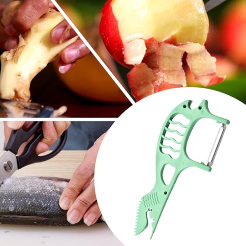 Vegetable Peeler, Stainless Steel Food Prep Tool, Grater Scraper Utensil, Fish Scale Remover, Potato Fruit Skin Cutter, Kitchen for Cooking, Meal Prep, Home, Ristorante, Chef - immagine 4