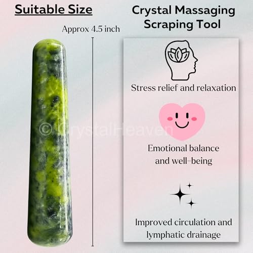 Image of Green Jade Crystal Wand - Smooth Crystal Wand for Energy Healing, Chakra Balancing, Meditation and Home Decor - Crystals and Healing Stones for Gift