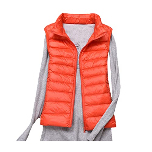 Chaleco sin mangas para mujer naranja M chaqueta ligera cortavientos