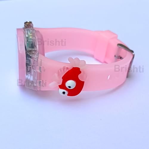 Image of Brishti 3D Cartoon Character Multicolored Glowing Digital Light and Girl's Analogue Wrist Watch | Unique 3D Cute Cartoon Character on Strap | Soft Silicone Strap | Suitable for Age 3-12 Year Kids