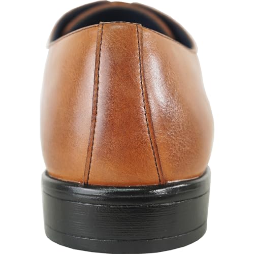 ALLURE-SUITS & TUXEDOS Men Genuine Leather Fashion Dress Shoe AL03 Classic Lace Up Oxford Formal Tuxedo for Wedding Prom Party Uniform Formal Event Black Cognac Size from 6 to 164