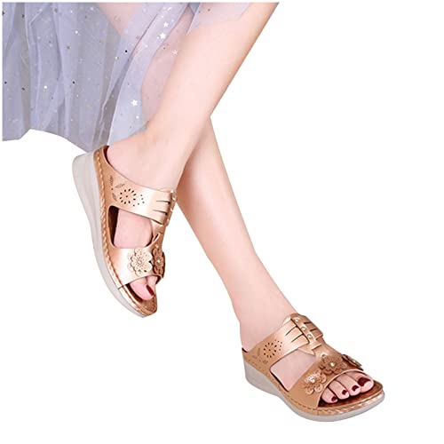 Orthopaedic ls with Arch Support for Women UK Lightweight Comfortable Orthotic ls Shoes Slip On Thick Cushion Slippers Ladies ls Plus Size 5 6 7 8 (Rose d 4 UK)3