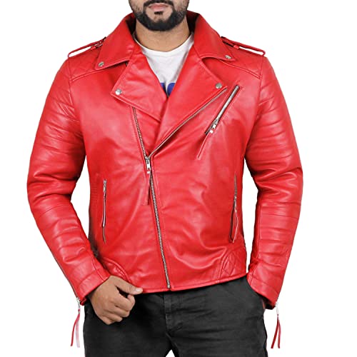 Laverapelle Men's Genuine Lambskin Leather Jacket (Black, Motorcycle Jacket) - 1501474