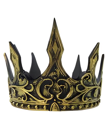 Image of King Crown for Men, Crown for Boys,Golden Crown, Themed Parties and Costume Events, King Crown for Role Play, Birthday Party, Wedding