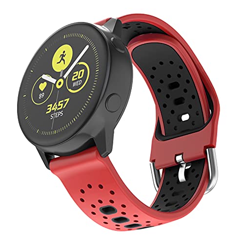 OVERSTEP Galaxy Watch 3 41mm Bands Silicone, Galaxy Watch Active 2 40mm Bands Sport for Men Women, 20mm Replacement Watch Strap for Samsung Gear Sport/Gear S2 Classic (Red)