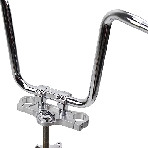 Powerjames 1 1/4 Inch Chrome Handlebar Risers Kit For Harley Fat Boy Softail Dyna Sportster Road King 1.25" Ape Hanger Beach Handlebar #TOP5