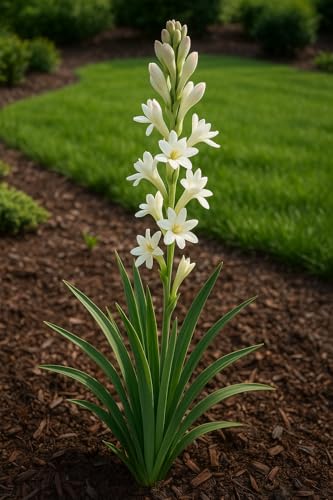 Image of Live Green Flower Bulb Tuberose /Rajnigandha Single /Double Petal Fragrance For Home Gardening (Tuberose Singe 15 Bulb)