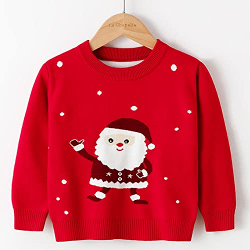 Children Warm Blouse Toddler Boys Girls Christmas Cartoon Santa Snowfakle Prints Sweater Long Sleeve Warm Tops4